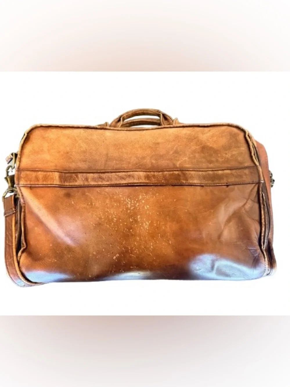 Vintage Brown Leather Laptop Briefcase Messenger Bag Travel Work Satchel 17”